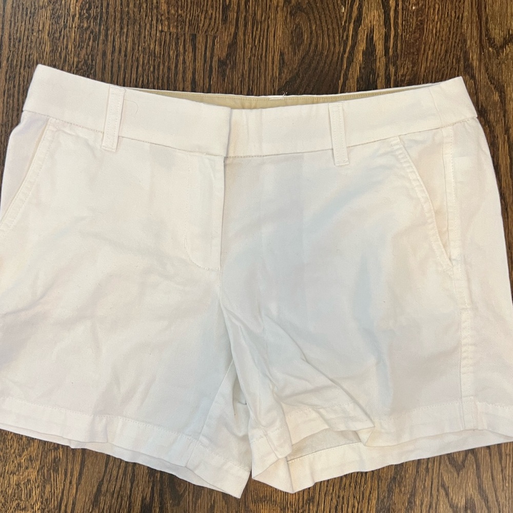 White j.crew chino shorts. Size 4